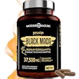 Black Maca Root 50:1 Extract 37,500mg – 180 Capsules Organic Peruvian Maca Peruana Supplement for Men | High Potency Energy, Mood & Performance Support | Vegan, Non-GMO