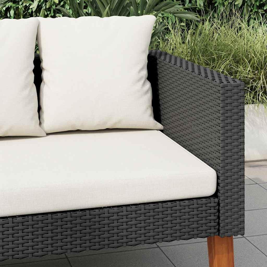 2-Seater Garden Sofa, Outdoor Patio Wicker Rattan Loveseat with Cushions, Weather Resistant Modern Furniture for Backyard, Balcony, Deck, Black