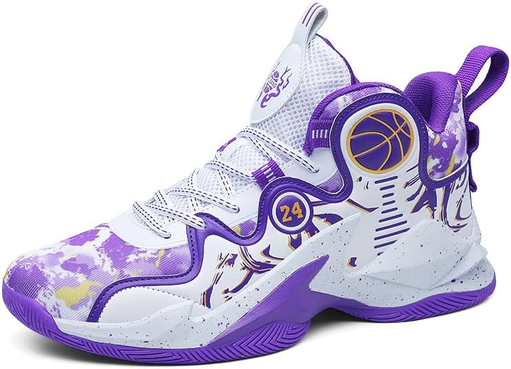 Kids Basketball Shoes, Running Walking Shoes Breathable Comfortable Boys Sneakers for Little/Big Kids