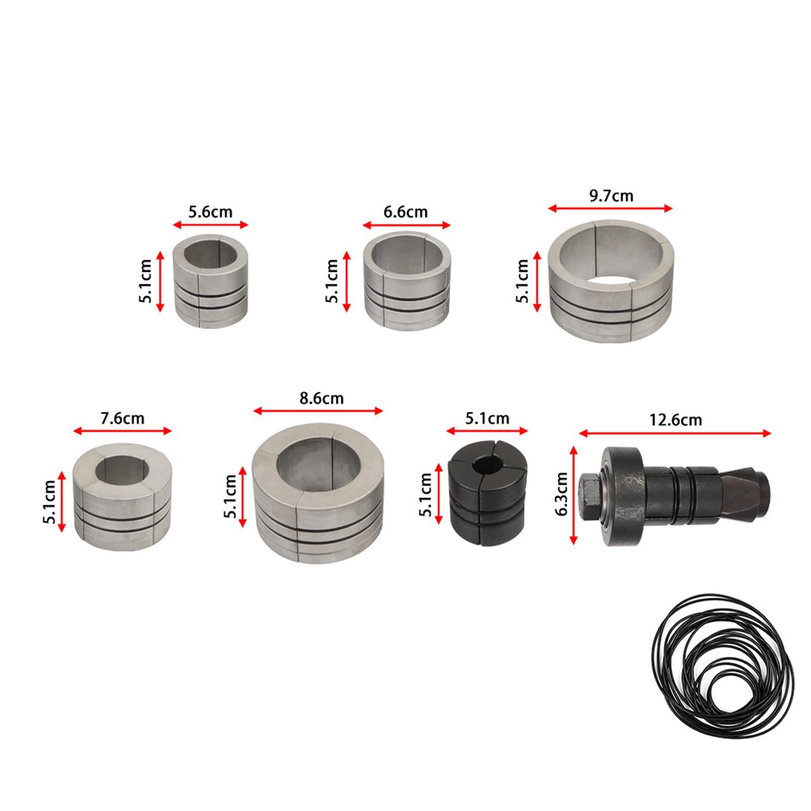Kit d'extension de tuyau d'échappement de camion, kit adaptateur de tuyau | d'échappement | 7 écarteurs de tuyau d'échappement automobile | Outil d'écartement de 4,8 cm à 11,4 cm pour voitures, camions