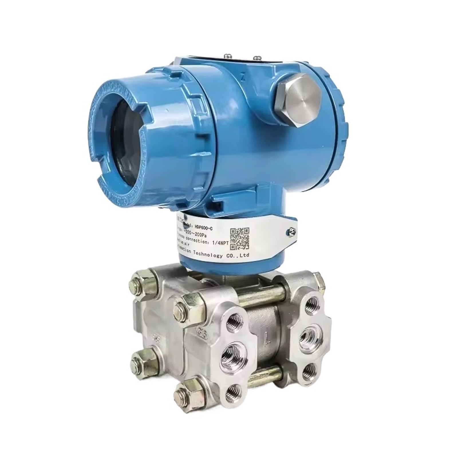 NACODLUL 0.075% FS Pressure Transducer 4-20ma Output G1/4" Differential Pressure Transmitter Sensor(0-500Pa)