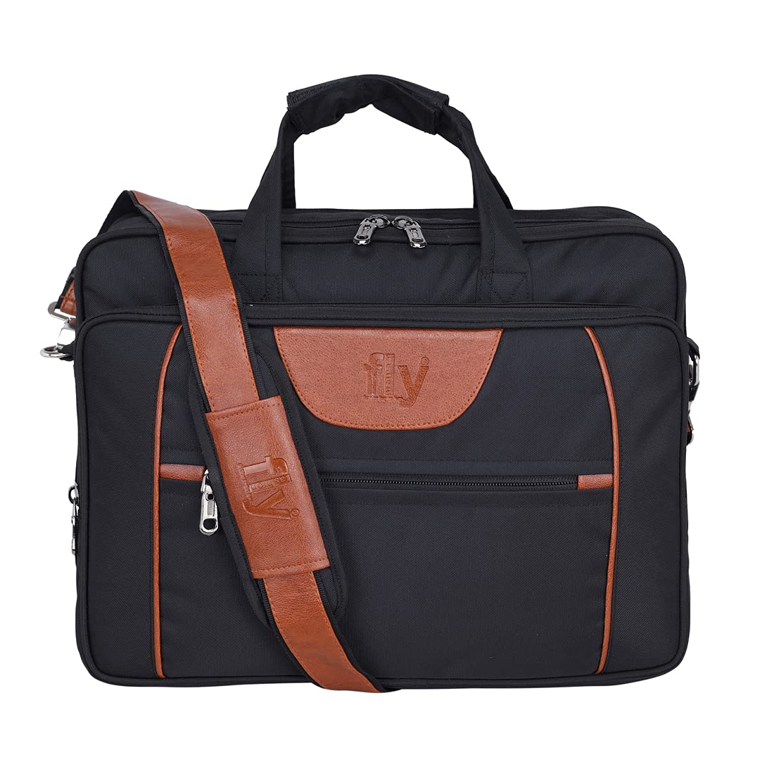 Fly Fashion Briefacase 15.6 Inch Laptop Office Messenger Shoulder Bag with Strap for Men & Women (BLACK) (B097DDNN7Q) Amazon Price History, Amazon Price Tracker