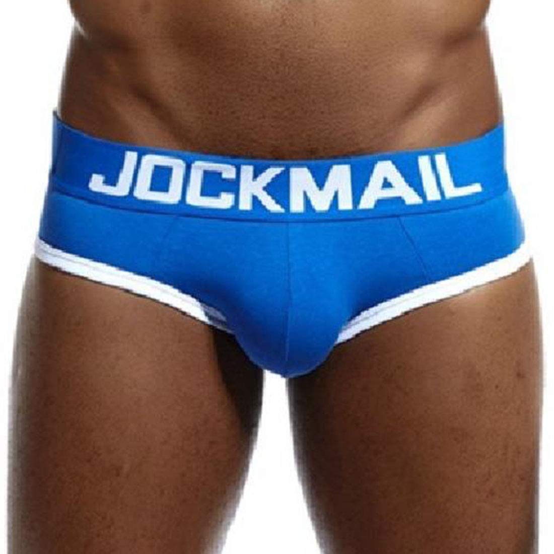 WHWH Men'S Underwear Men'S Triangle Panties Sexy Cotton Buttocks Underwear Breathable Comfort Hips,Cai Lan-L