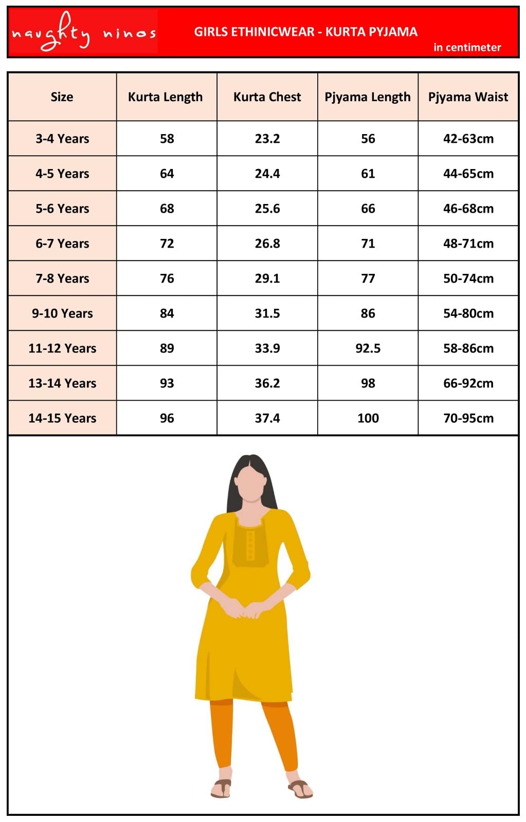 Naughty Ninos Angrakha Kurta etnica con pigiama e Dupatta per bambine da 3 a 15 anni