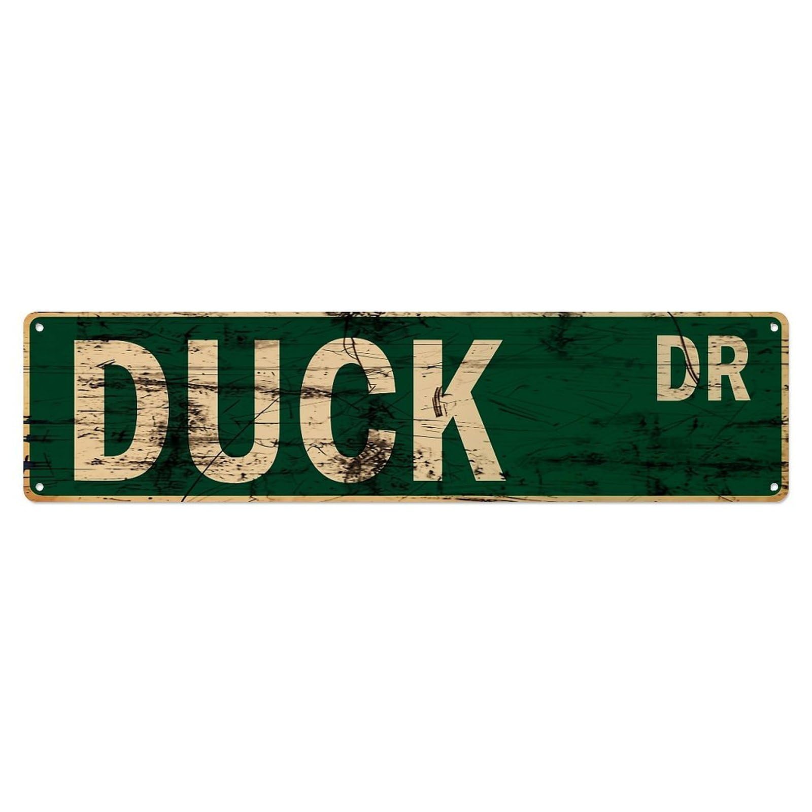 Duck Dr Street Sign Pattern Metal Tin Sign Plaque