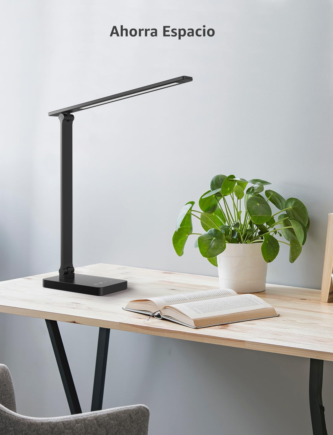 Lepro Lámpara LED Escritorio, Lámpara de Mesa 9,2W, Flexo LED Escritorio 750LM 5 Color y 5 Nivel de Brillo Regulable, Luz Mesa Cuidado de Ojos para Cama, Oficina, Leer, Estudiar, Relajamiento, Negro