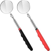 Vista 11 de 2 piezas de espejos de inspección telescópicos, herramienta de espejo de mecánicos con mango largo, espejo redondo extensible en un palo