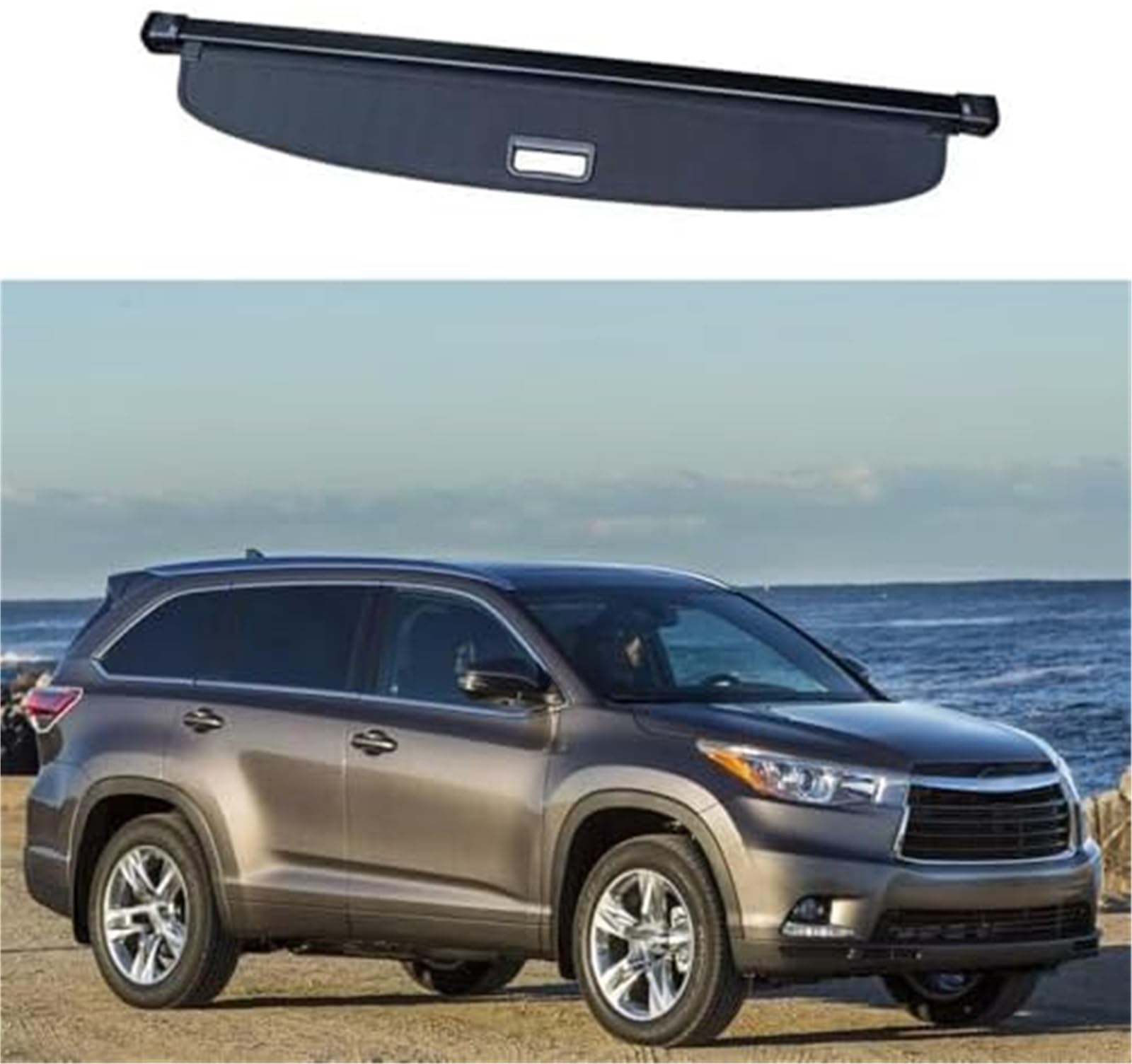Fhjwqronte One Color Cargo Area Storage Rack Retractable Trunk Cargo Cover Luggage Shade Shield, For Toyota, For Highlander 2014-2019