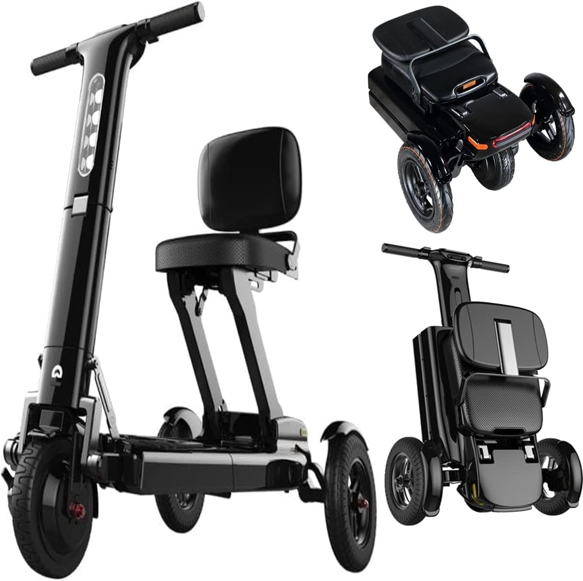 Amebee Mobility Foldable Scooter U.S. Standard Light Weight Strong Structure Compact Walking Aid, Full-Size Portable Vehicle for Adults Adults Seniors Handicapped Travel Assistance