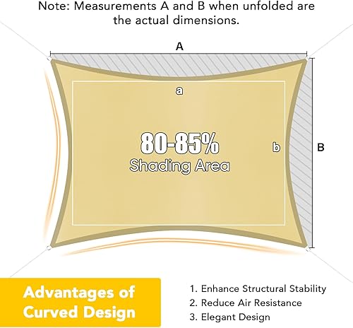 Miniatura 5 de Artpuch Toldo rectangular impermeable de 10 x 13 pies, 90% resistente a los rayos UV, para patio al aire libre, jardín, patio trasero, personalizable