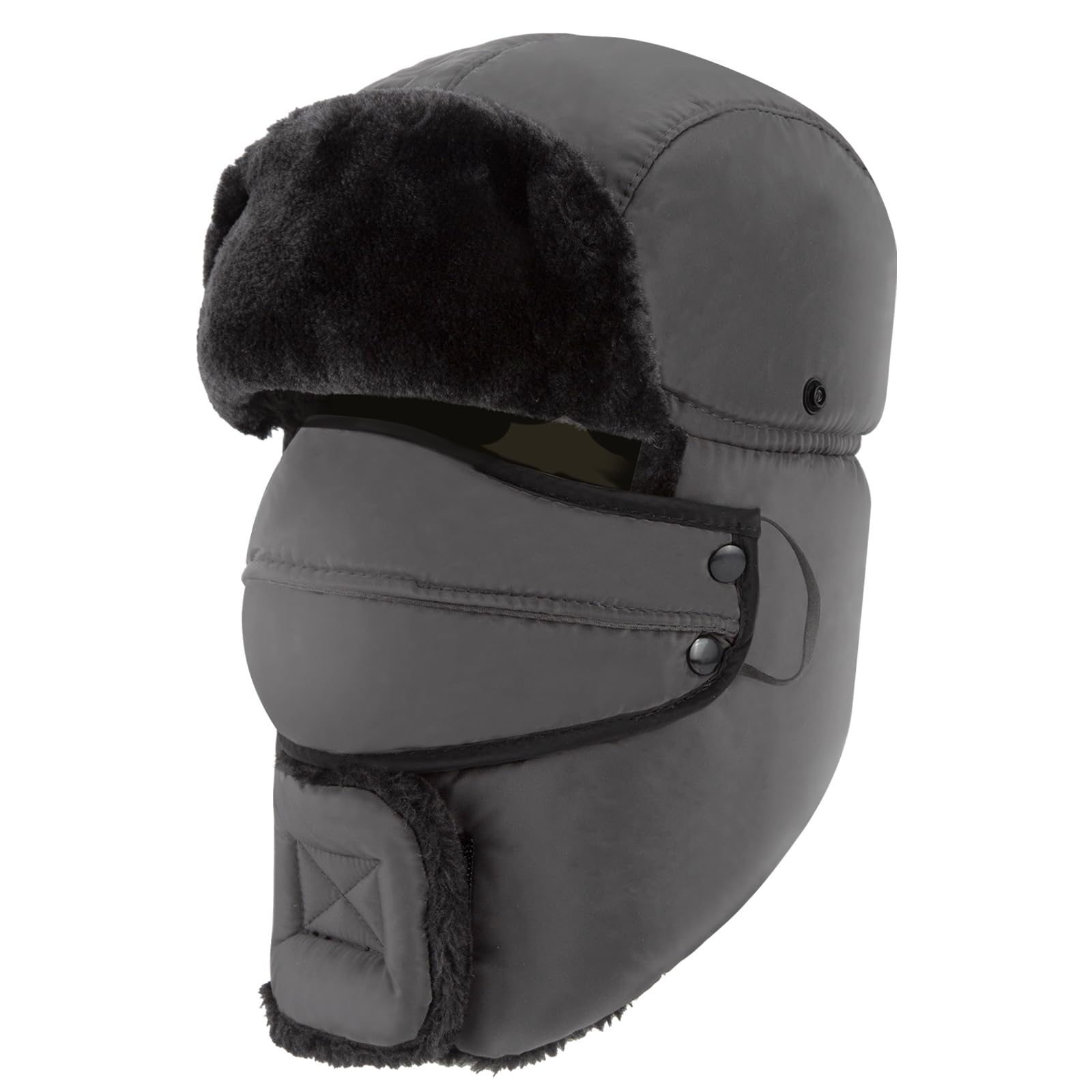 Chapka Russe NONMON - Fausse Fourrure, Masque Amovible, étanche, Taille Unique (56-60cm)