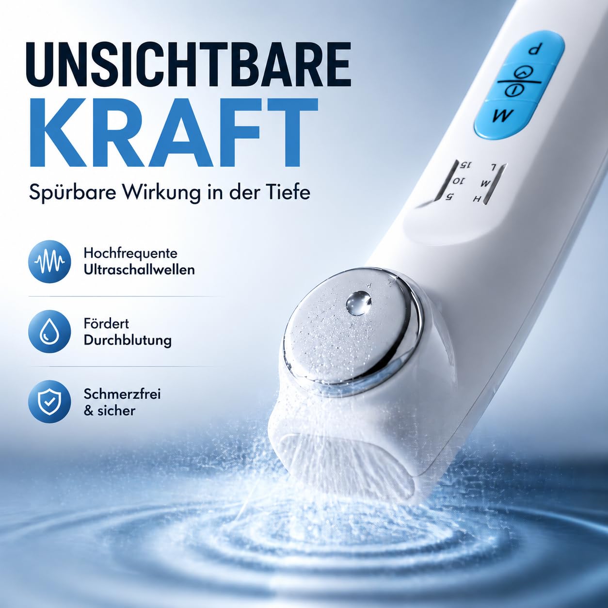Ultraschallgerät für Zuhause - Zertifiziertes Medizinprodukt Klasse IIa - Ultraschallgerät Schmerztherapie bei Arthrose, Muskel- & Gelenkschmerzen - 1 MHz, inkl. 150ml Ultraschallgel