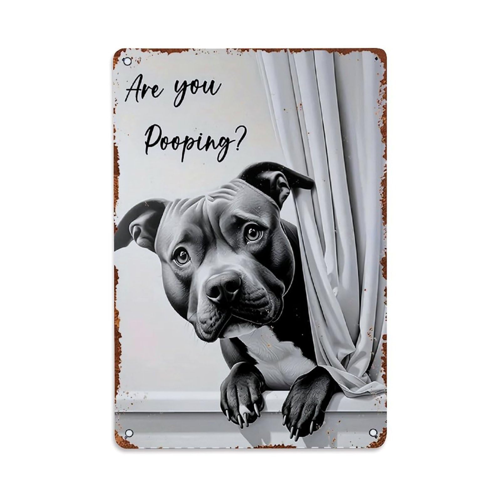 Nestemfo Vintage Are You Pooping Dog Art Tin Sign Metal Sign, Living Room,Bar, Home, Bedroom Wall Decor,Retro Metal Poster 8X12 Inches