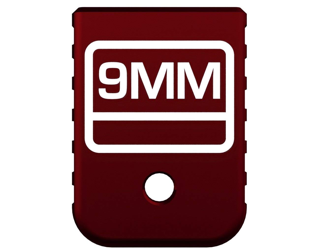 Rowe Tactical Magazine Base Plate for Glock Gen 1-5 - Red (Straight Serrations) Glock 9MM Graphic - Fits 9mm .40 Cal .357 Sig 45 Gap