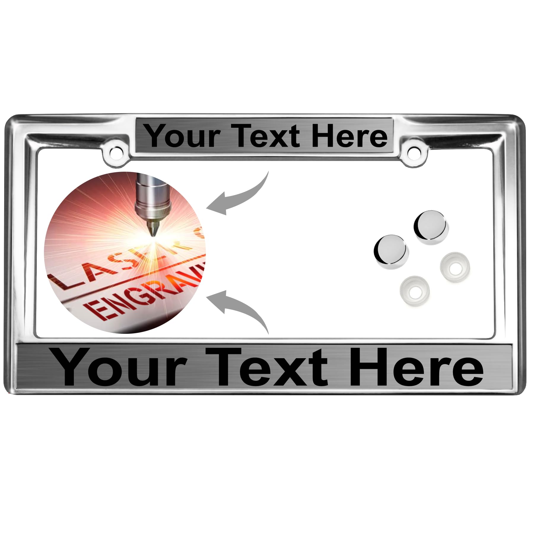 Custom Personalized Heavy Duty Chrome Metal Car License Plate Frame with Free c - Picture 61 of 132