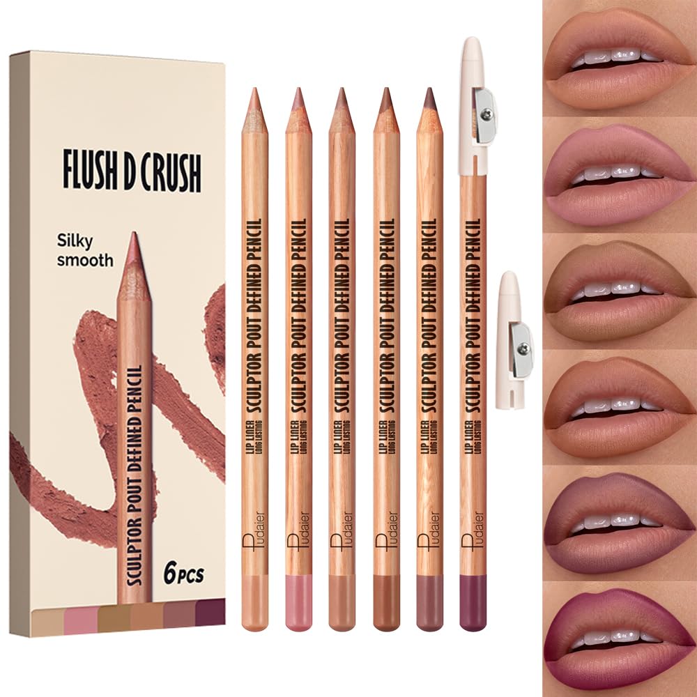 Classic Matte Series Lip Liner Set for Women, Long-Lasting Lip Makeup Kit with 6 Colors Lipliner & Sharpener for Define and Sculpt the Lip, Smooth, Non-Smudge, Natural Look, NUDE PINK SHADE,#3 Classic Matte Series Lip Liner Set for Women, Long-Lasting Lip Makeup Kit with 6 Colors Lipliner & Sharpener for Define and Sculpt the Lip, Smooth, Non-Smudge, Natural Look, NUDE PINK SHADE,#3
