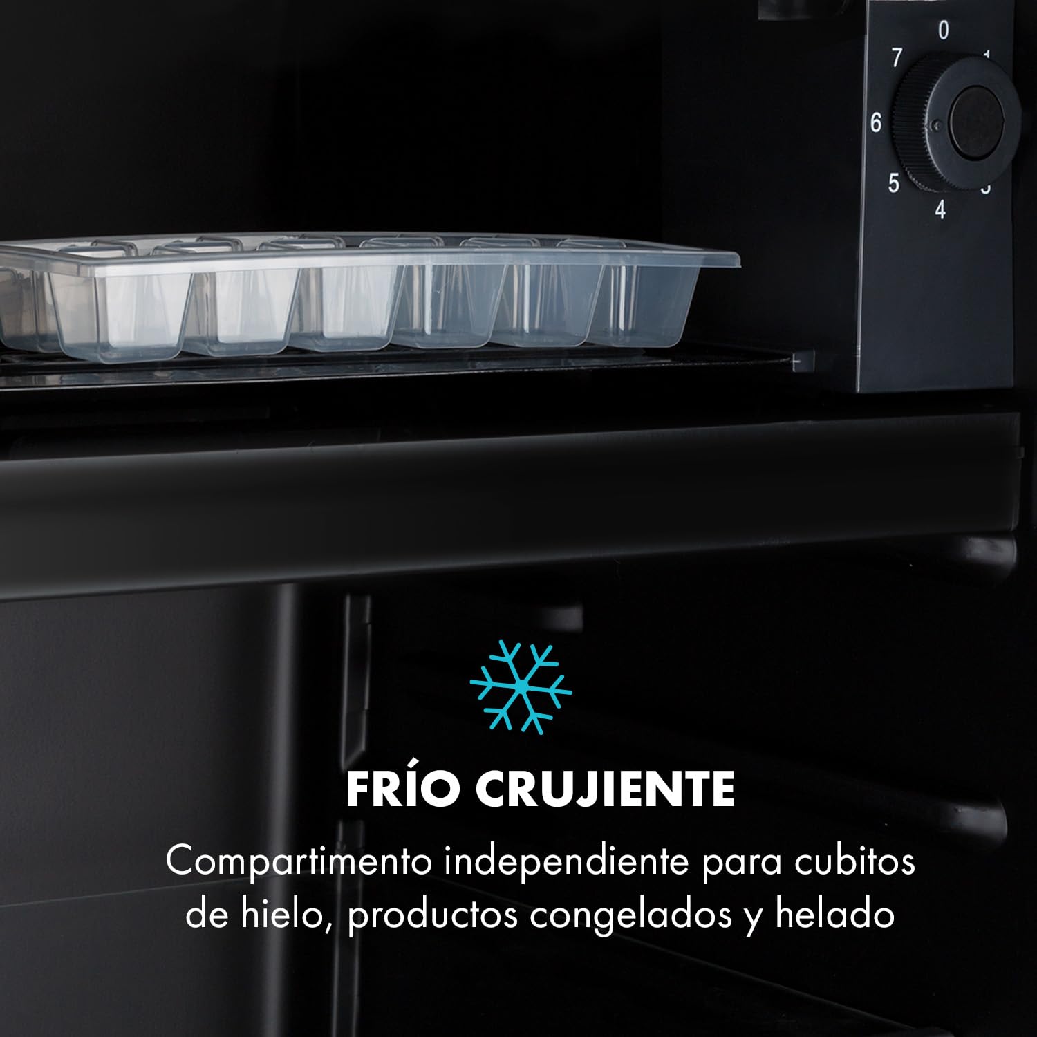 Klarstein Cool Vibe - Refrigerator, capacity: 70 litres, VividArt Concept: door with sticker bomb design print, ice compartment, ice cube tray, noise level: 42 dB, black