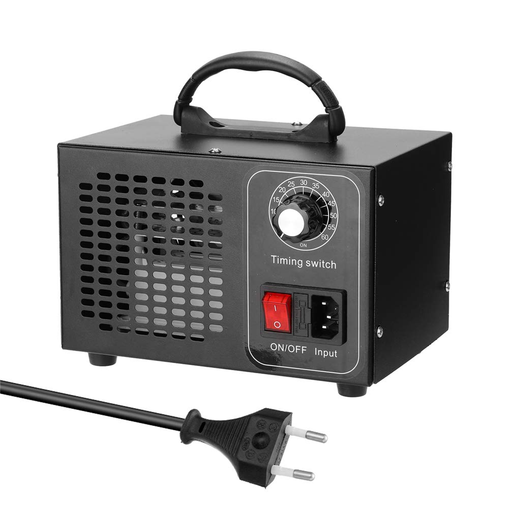 Generador de ozono, desinfección portátil Máquina ozonizadora Filtro de aire Purificador Temporizador Interruptor Equipo de esterilización para el hogar Coche Formaldehído,15g