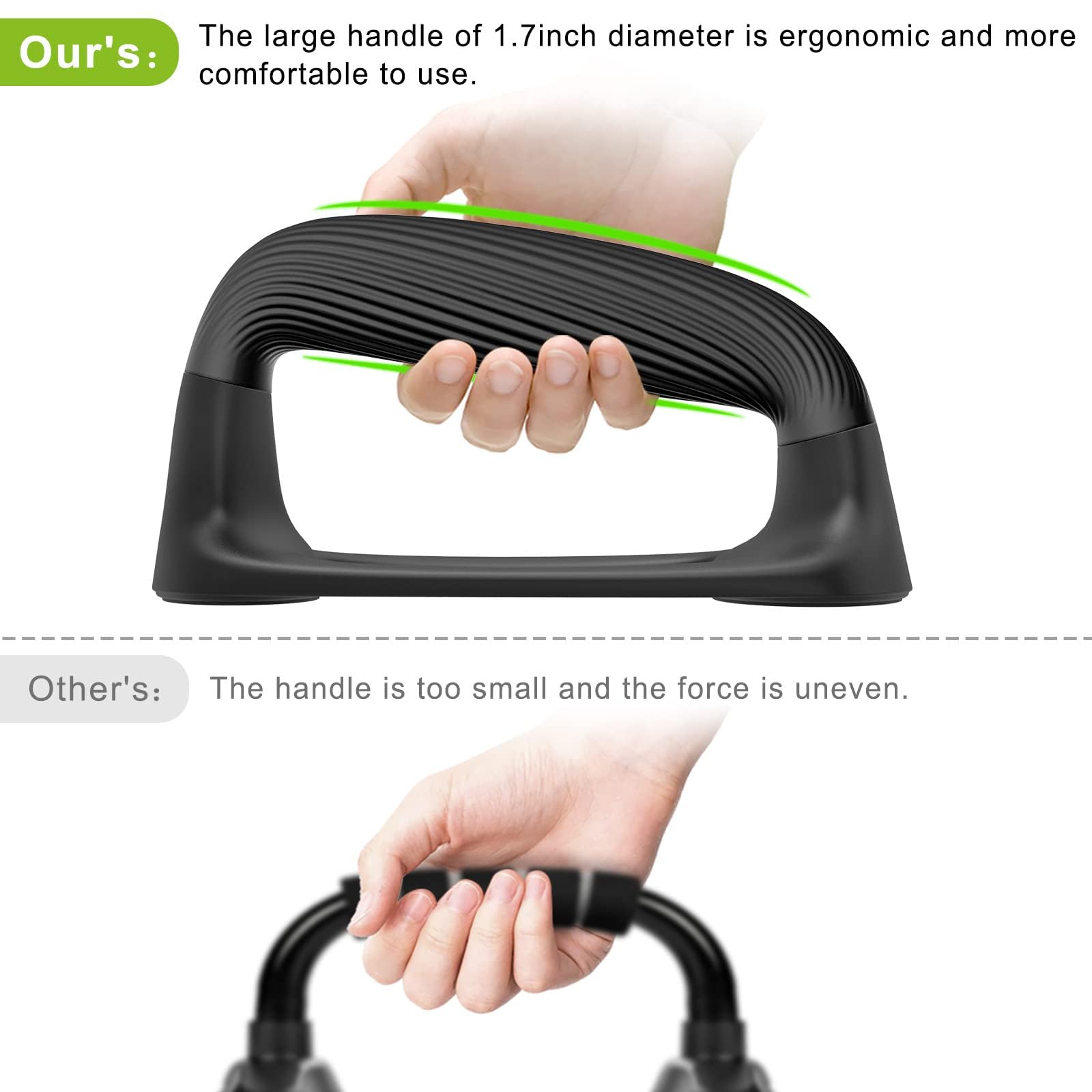 Kipika Liegestützgriffe für Zuhause – Push-Up Bars mit Anti-Rutsch-Unterseite,Soft Handles,Set of 2