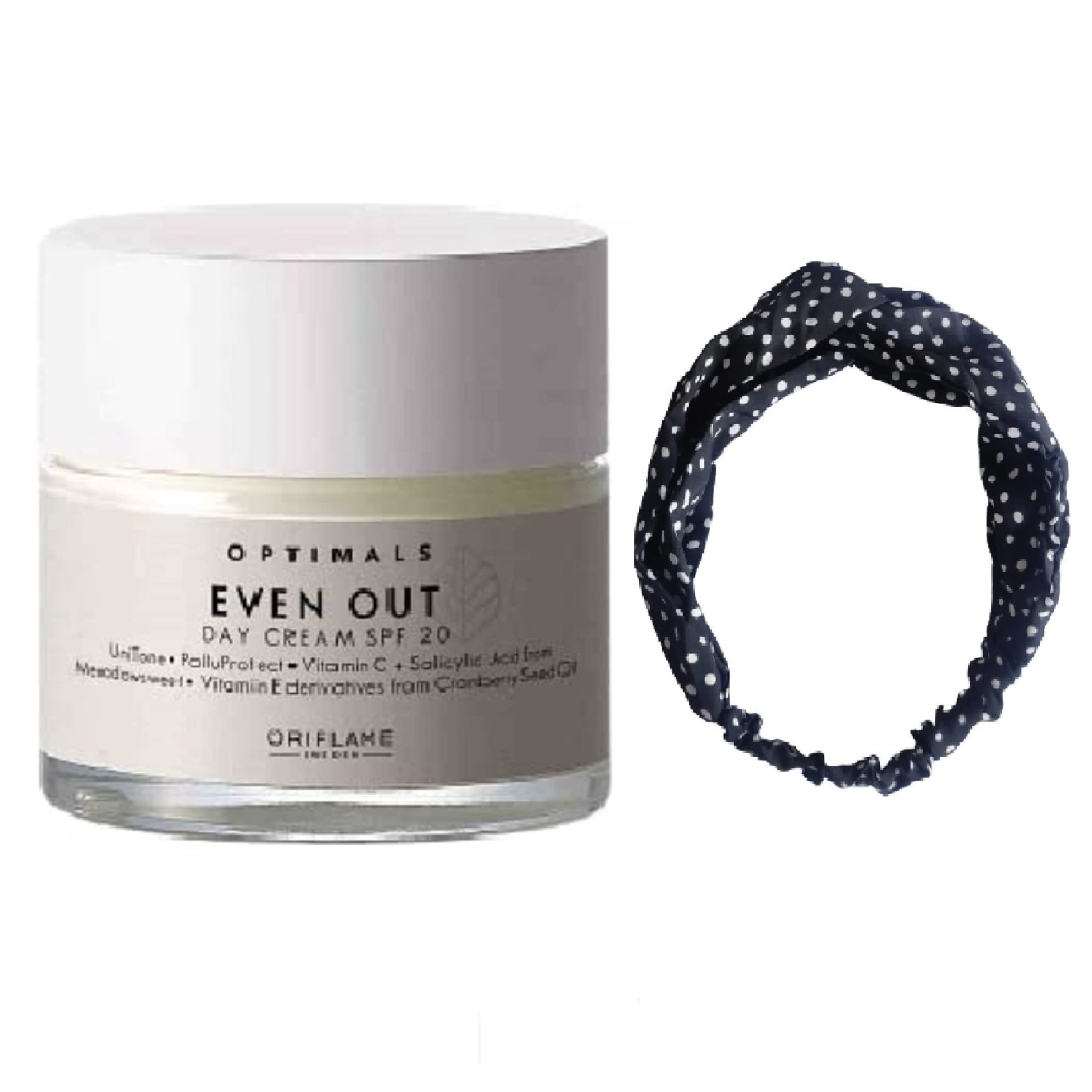 ORIFLAMEEven Out Day Cream SPF20 50gm and stylish hair/head band (Assorted)