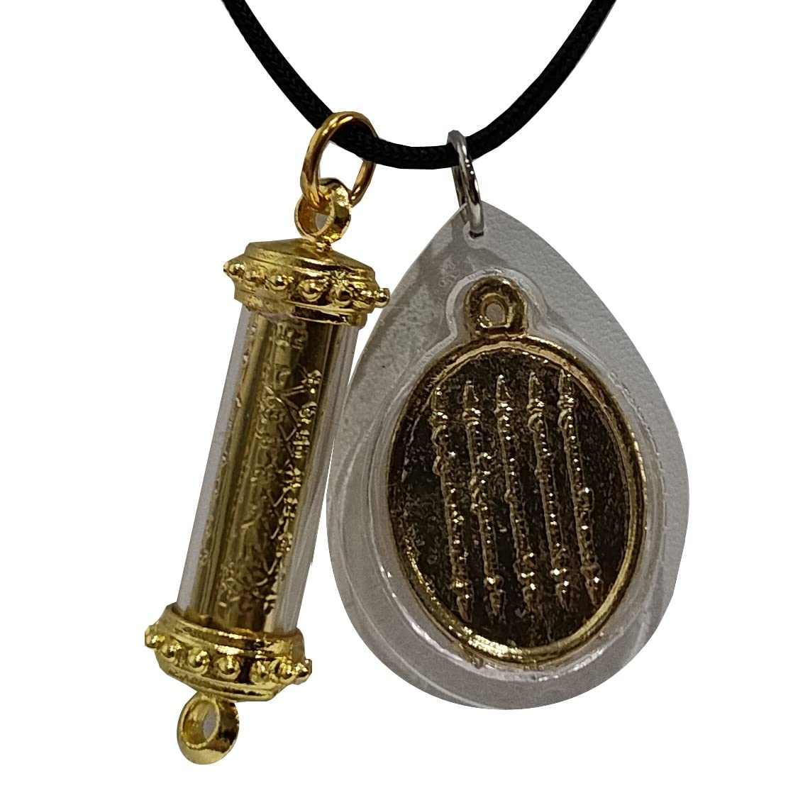 Heavens TvczThai Amulet Buddha Holy Talisman Holy Jewelry for Men Women Charms Three Kings Gold with Yantra 5 Rows Phra Gold Wealth Rich Lucky Diamond Armor Mantra Happiness Life Protection Good