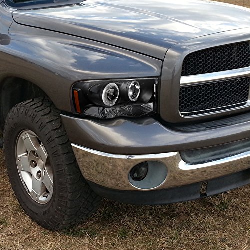 Spec-D Tuning 2LHP-RAM02JM-TM Dodge Ram Black Led Halo Projector Head Lights