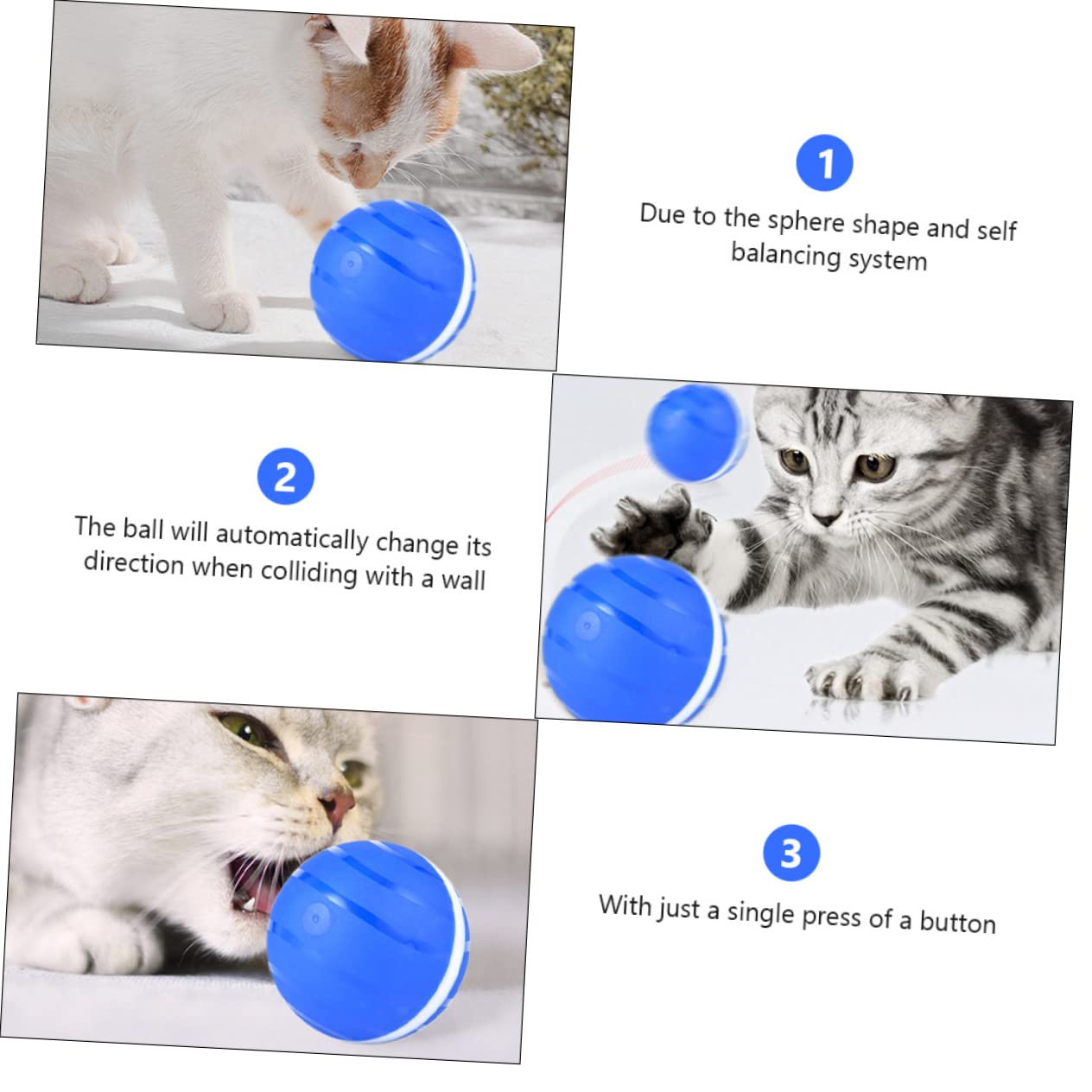 SUPVOX 2 Piezas Pelota De Juguete para Mascotas Juguete De Bola Intermitente Juguetes Educativos Juguetes De Bolas Brillantes Juguete para Gatos Abdominales Automático Pelota Inteligente