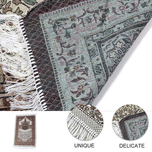 ABOOFAN Tapete de Oração Tapete de Oração Muçulmano Islâmico Tapete de Carpete Portátil Tapete Borda