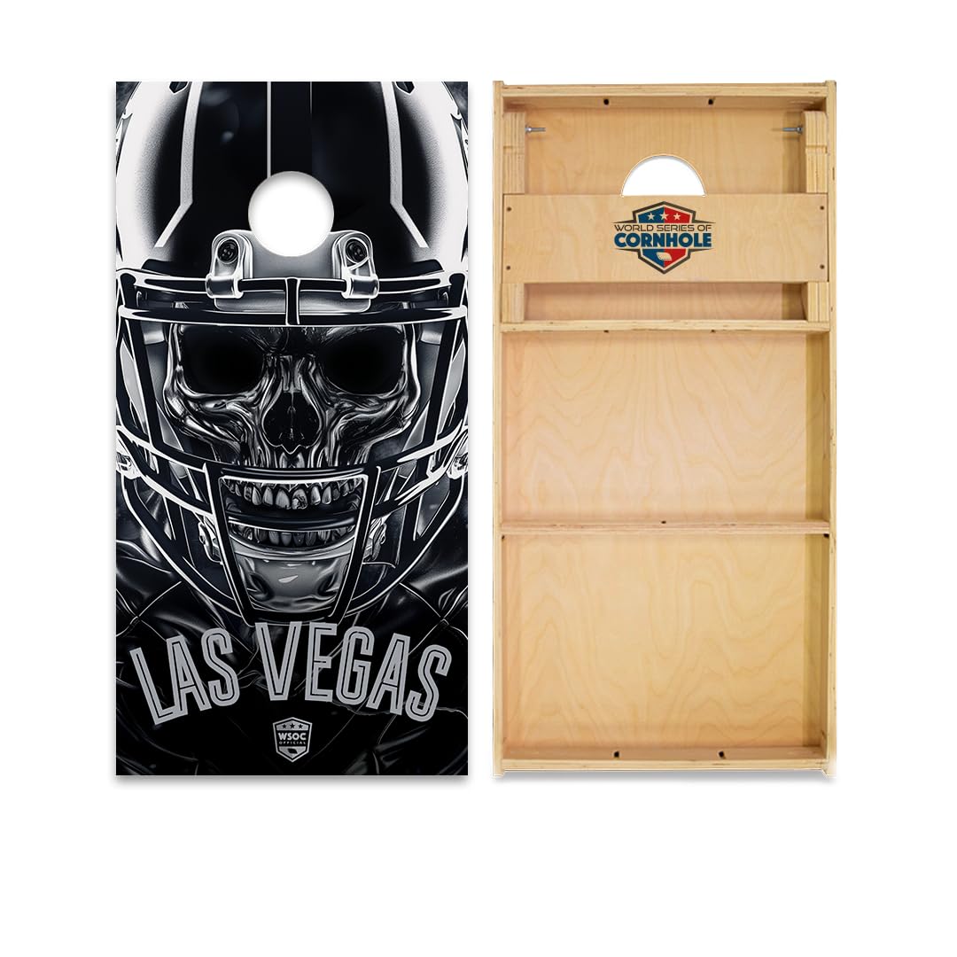 Skip's Garage Las Vegas Cornhole Boards - WSOC Runway Series - Includes (2) Boards (Resin Bags) + (2) Board Hole Lights