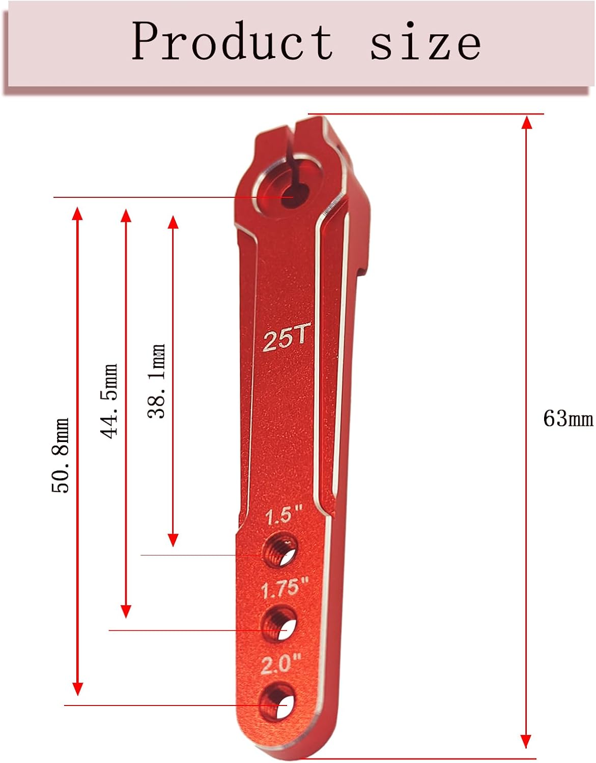 2Pcs Aluminum 1.75inch 25T Servo Arm Horn Long Steering Servo Arms Compatible Futaba Savox Xcore HL HSP HD Power Rc Servos for RC Airplanes RC Plane Crawler Car