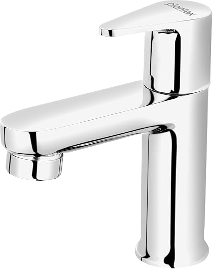 Plantex Pure Brass PAC-1803 Single Handle Pillar Cock/Table Top Wash Basin Tap/Water Faucet for Kitchen Sink (Mirror-Chrome Finish)