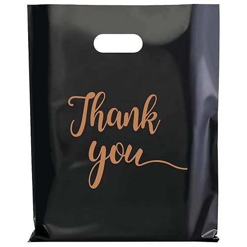 Gute Paquete de 50 bolsas de mercancía con texto en inglés "Thank You", extragruesas de 2.36 mil, bolsas de compras al por menor al por mayor,