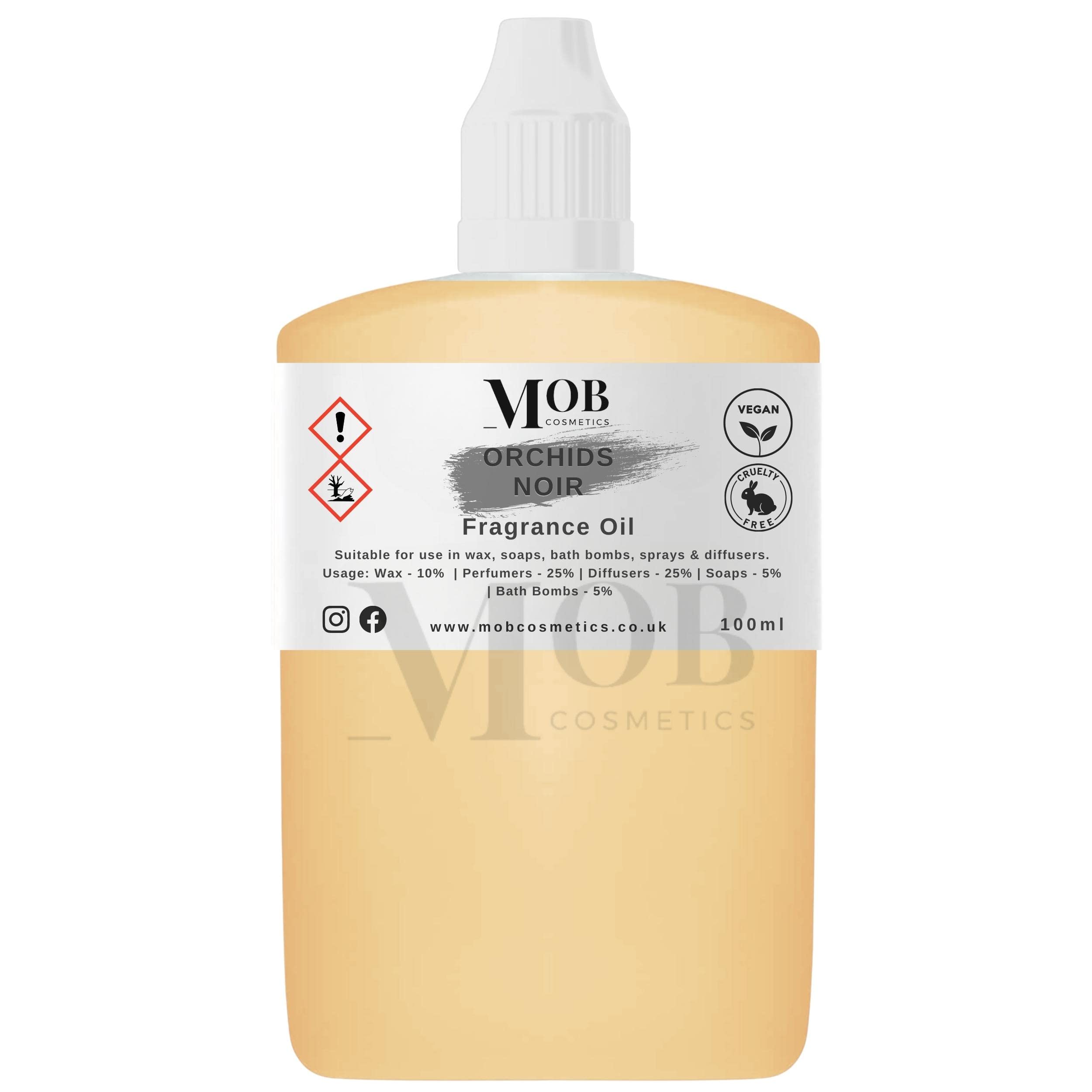 Orchids Noir Luxury and Designer Fragrance Oil | Highly Concentrated | Perfect for Candles, Soaps, Bath Bombs, Diffusers, Wax Melts | UK Made | Vegan (Orchids Noir, 100ml (Pack of 1))