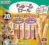 いなば 犬用おやつ ちゅ~るロール とりささみ サーモンチーズバラエティ M サイズ