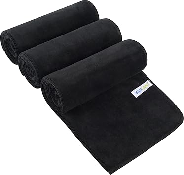 SINLAND Soft Face Towel, Instant Absorbency, Quick Dry Microfiber Sports Towel, Perfect for Bathing, Sports, Washing Face, Wiping, 15.7 x 31.5 inches 40 x 80 cm, Set of 3