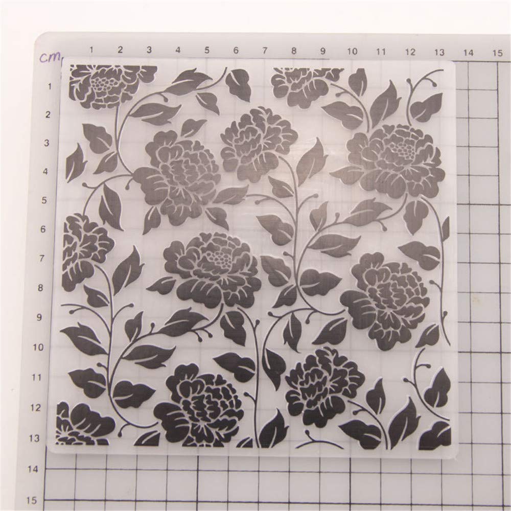 Floral Swirls Flowers Leaves Background Plastic Embossing Folder for Scrapbook DIY Album Card Tool Plastic Template Folders - Image 2