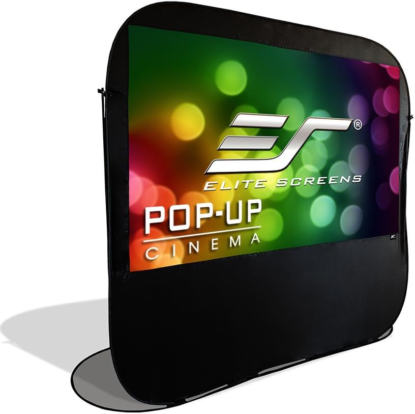 Pop-Up Cinema 92-inch 16:9, SilkWhite 1.1 Gain, Portable Outdoor, Fast Folding Projector Screen, US Based Company 2-Year Warranty