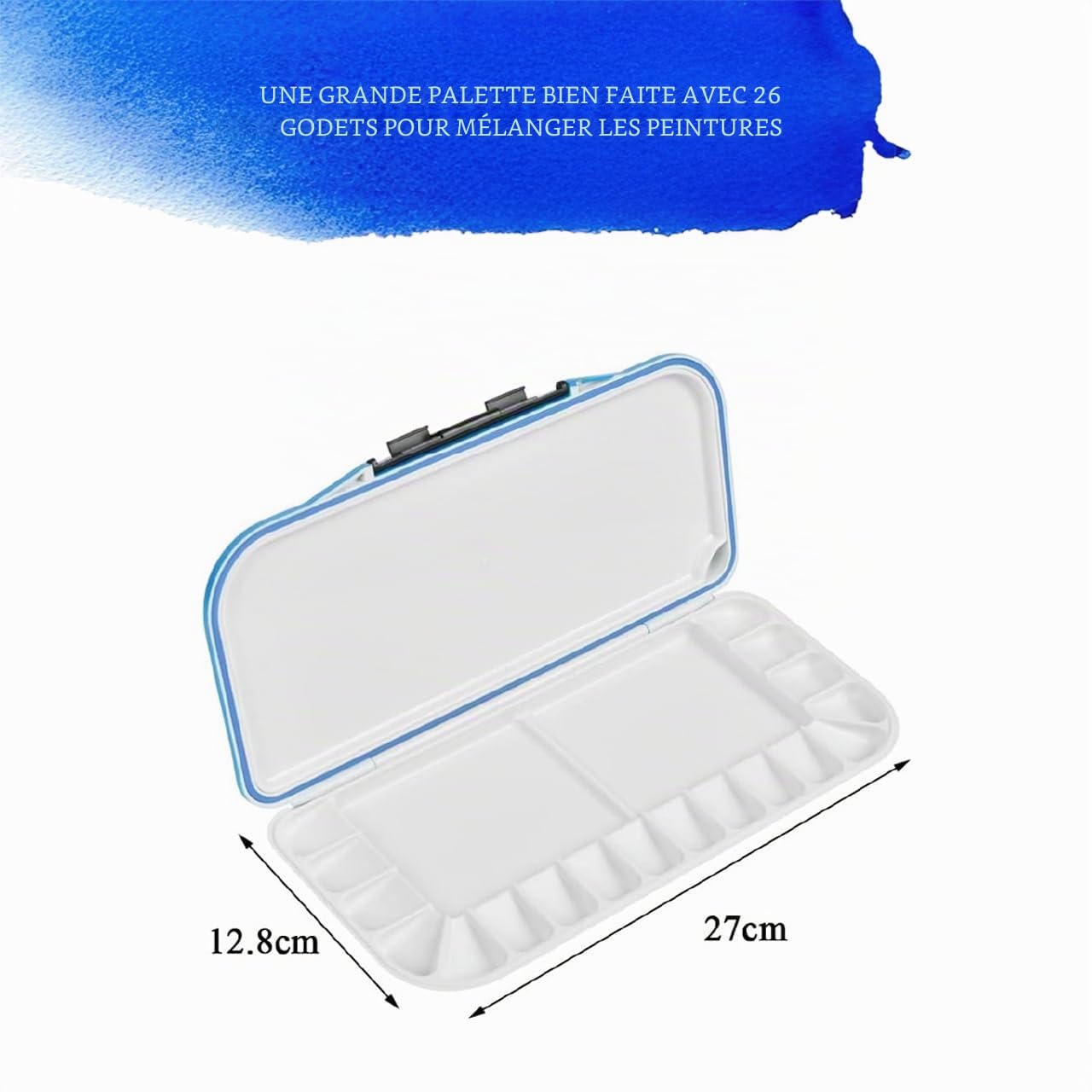 Artefacto Lot de 24 peintures aquarelles professionnelles en tubes, 4 pinceaux Roubloff, 20 feuilles de 300 g/m², 100 % coton, 31 x 21 cm, palette Pebeo Masking Fluid et accessoires dans une boîte