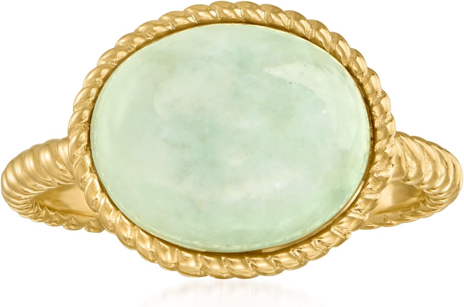 Ross-Simons Jade Roped Ring in 18kt Gold Over Sterling