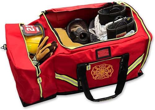 Miniatura 4 de Lightning X - Bolsa personalizable para equipo de bomberos con nombre bordado, 3XL, color rojo