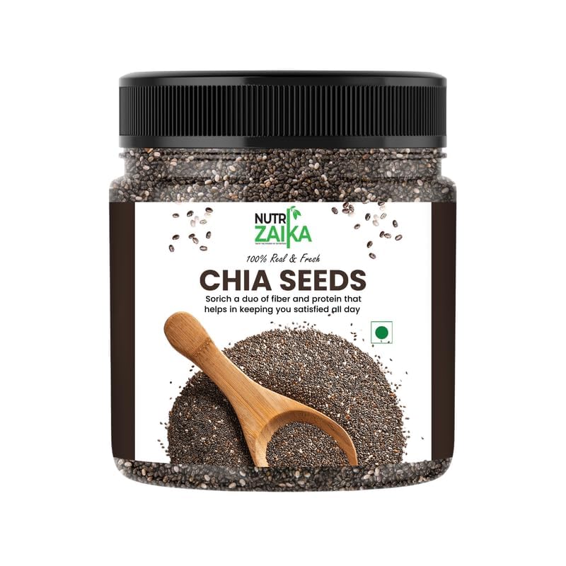 Image of NUTRIZAIKA Organic Chia Seeds 250g | Raw Chia seed | seed for eating | Seeds for Weight Management | Healthy Snack | Healthy food for eating diet snacks for weight loss.