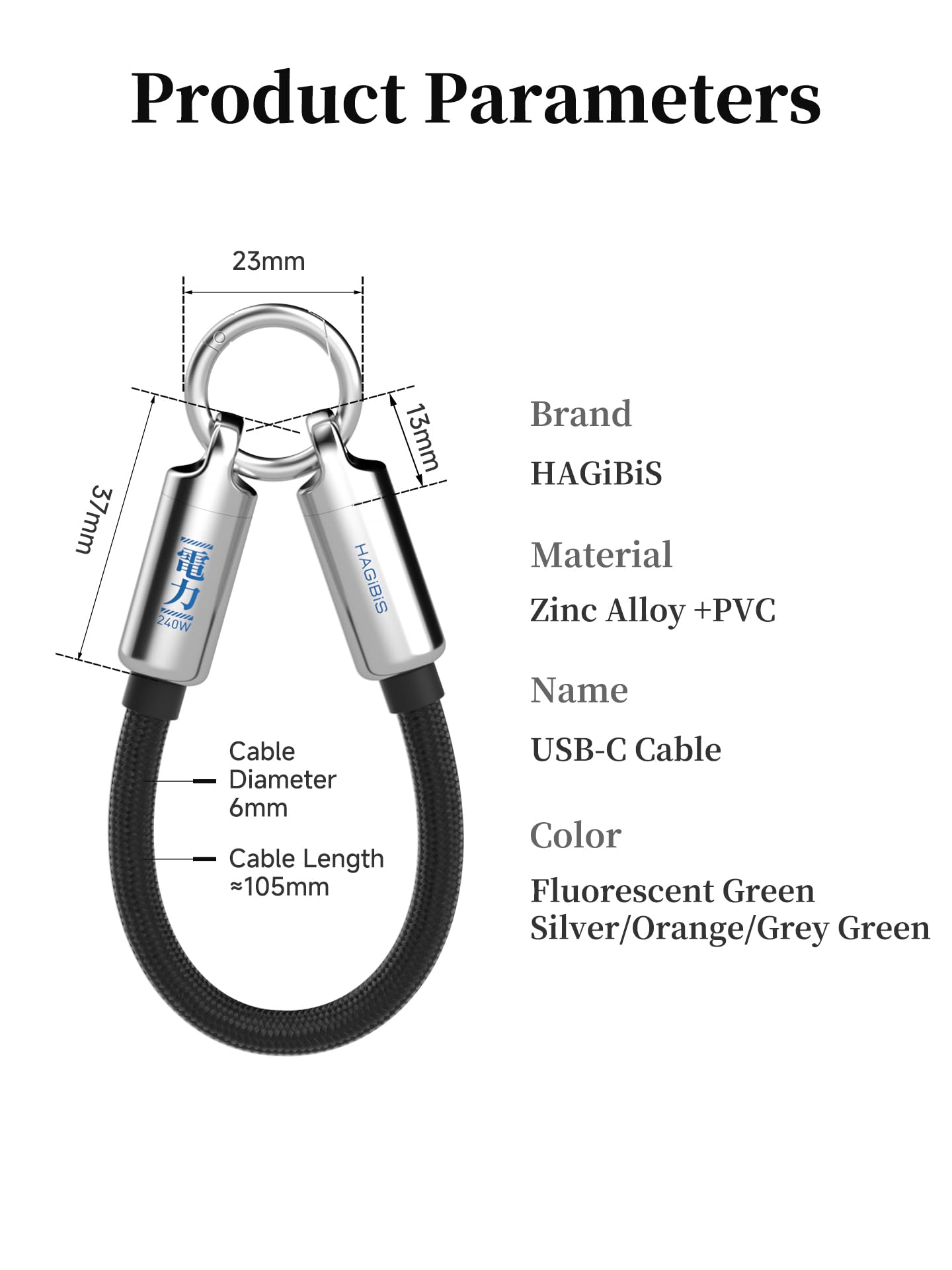 Hagibis USB C Lanyard Cable - Fast Charging -8