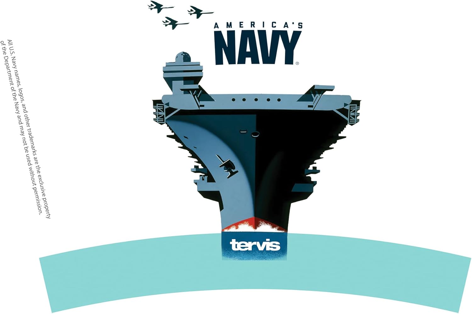 Tervis Navy Carrier Made in USA Double Walled Insulated Tumbler Travel Cup Keeps Drinks Cold & Hot, 16oz, Classic - Image 2