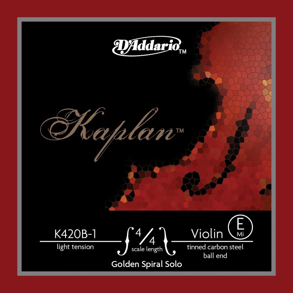 Kaplan Golden Spiral Solo Violin Single E String, 4/4 Scale, Light Tension