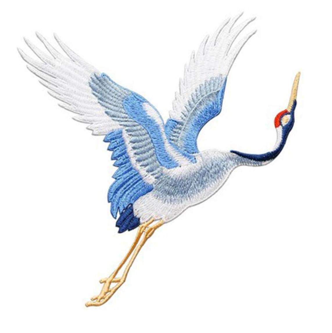Red-crowned Birds Patches for Clothing Embroidery Applique Sew on Diy Stickers