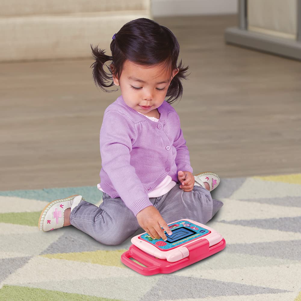 VTech - Tablet Ordi-P'tit Genius Touch Rose – Ordinateur pour Enfant, Tablette Educative - 2/6 Ans – Contenu en français
