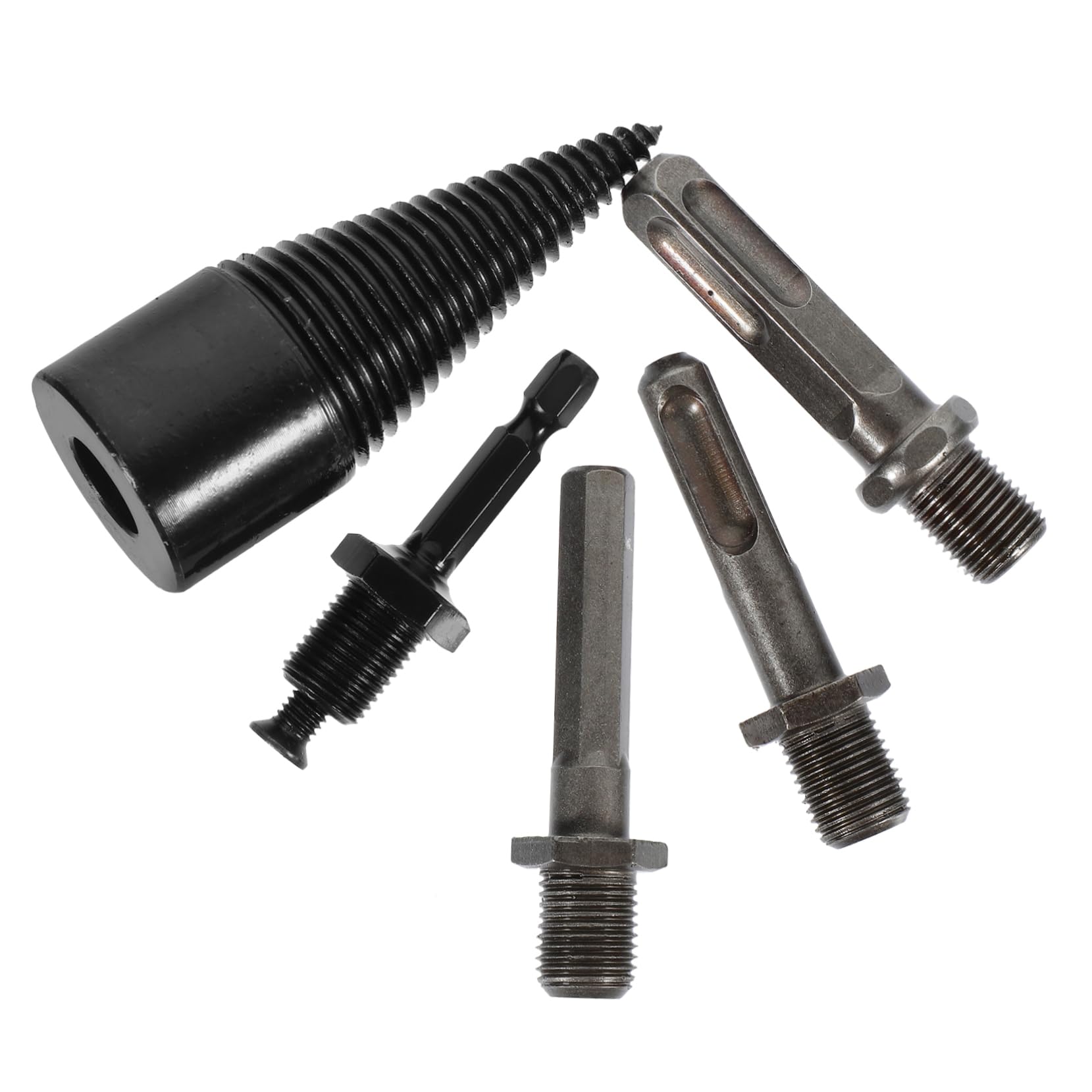 Abaodam 3 Set Manufatto Di Legna Da Ardere Falegnameria Utensili Trapano Elettrico Punte Per Legna Da Ardere Punta Da Trapano A Cono Acciaio Al Carbonio Black 5 Pezzi*3