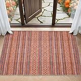 Sacred Artisans Boho 2x3 Rug for Entryway, Kitchen, Bathroom and Indoor Entrance | Washable, Non Slip, Pet Friendly and Low Pile (Kilim, 2' x 3')