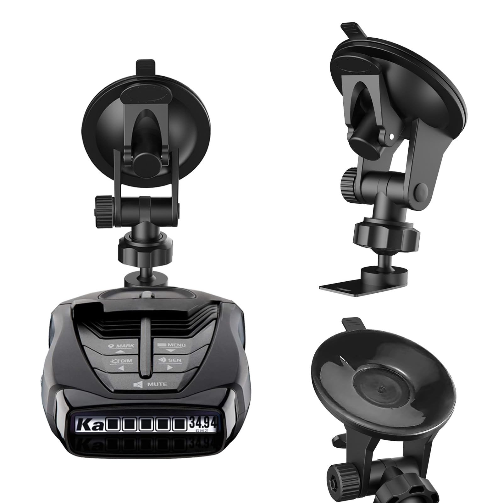 Compatible con iRadar ESD SPX RAD 480i 380 450 7800BT Cobra Radar Detector de Ventosa, Soporte de montaje para detector de radar de parabrisas