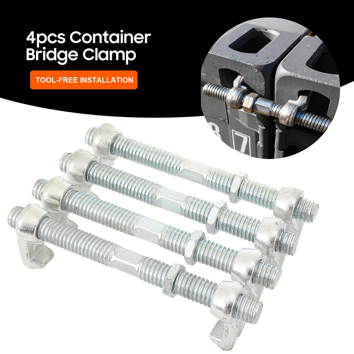 380mm Versandcontainer Brücke Fitting Clamp Connector For Cargo Stacking Scenario 4 Stück Beschlag Klemme Versandbehälterklemme Schraubklemme Für Secure Transport